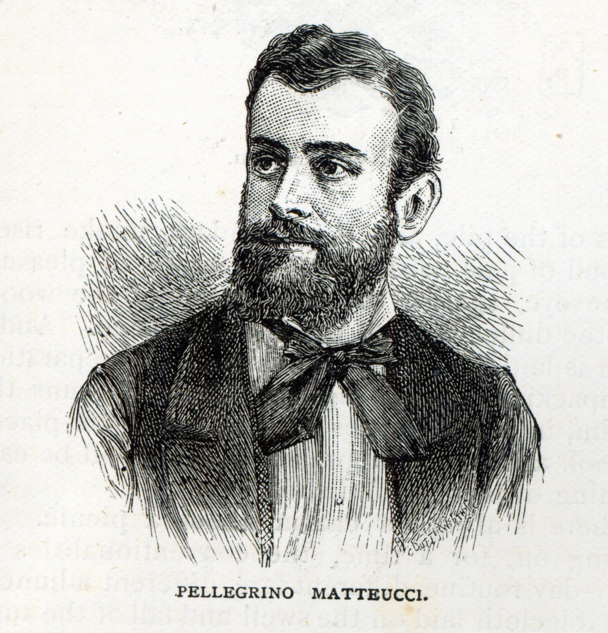 Pellegrino Matteuccin muotokuva, teoksesta "Leisure Hour", 1888. tekijältä English School