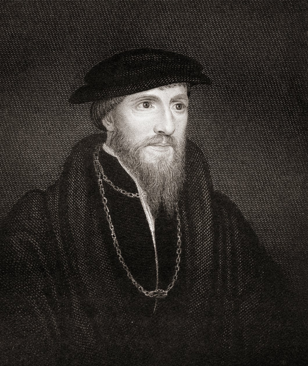 Sir Anthony Dennyn (1501-49) muotokuva Lodges British Portraitsista, 1823 tekijältä English School