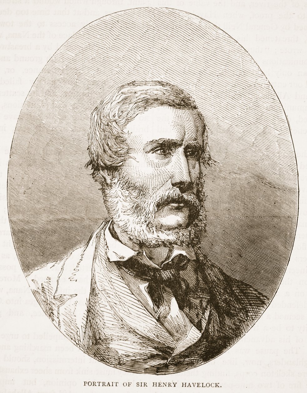 Sir Henry Havelockin muotokuva, kuvitus Cassells Illustrated History of Englandista tekijältä English School