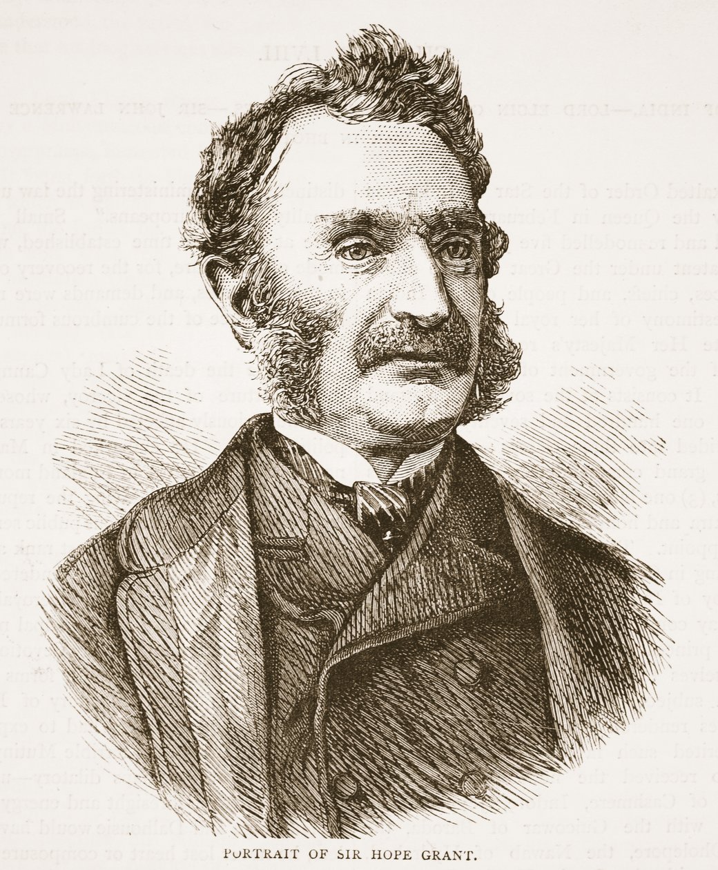 Sir Hope Grantin muotokuva, kuvitus Cassells Illustrated History of Englandista tekijältä English School