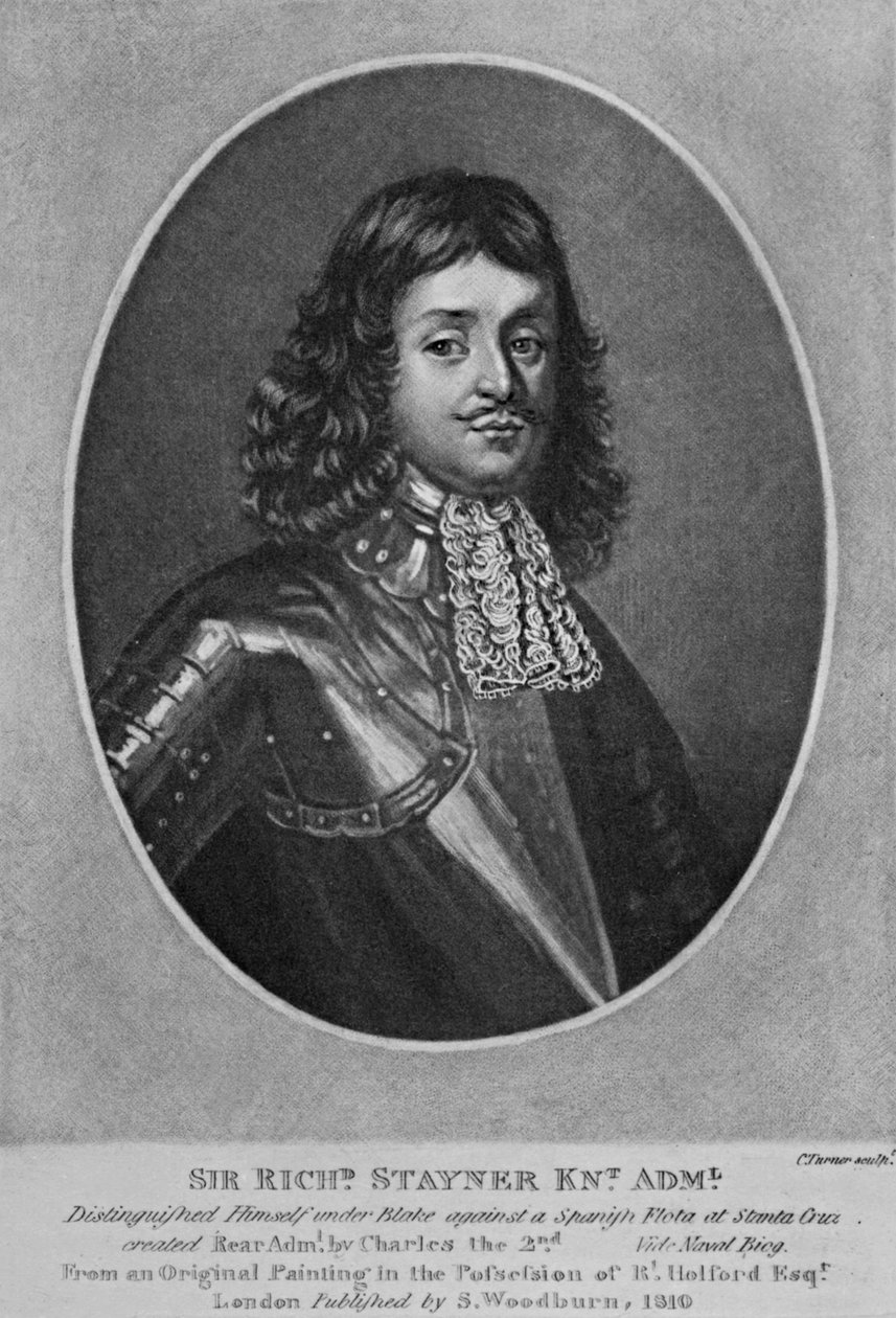 Sir Richard Stainerin muotokuva, Richard Earlomin ja Charles Turnerin "Characters Illustrious in British History" -sarjasta, 1815 tekijältä English School