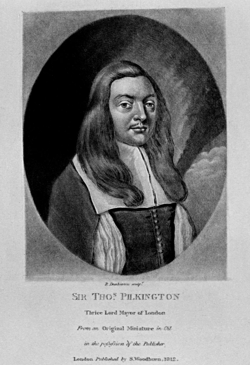 Sir Thomas Pilkingtonin muotokuva, Richard Earlomin ja Charles Turnerin kirjasta Characters Illustrious in British History, 1815 tekijältä English School