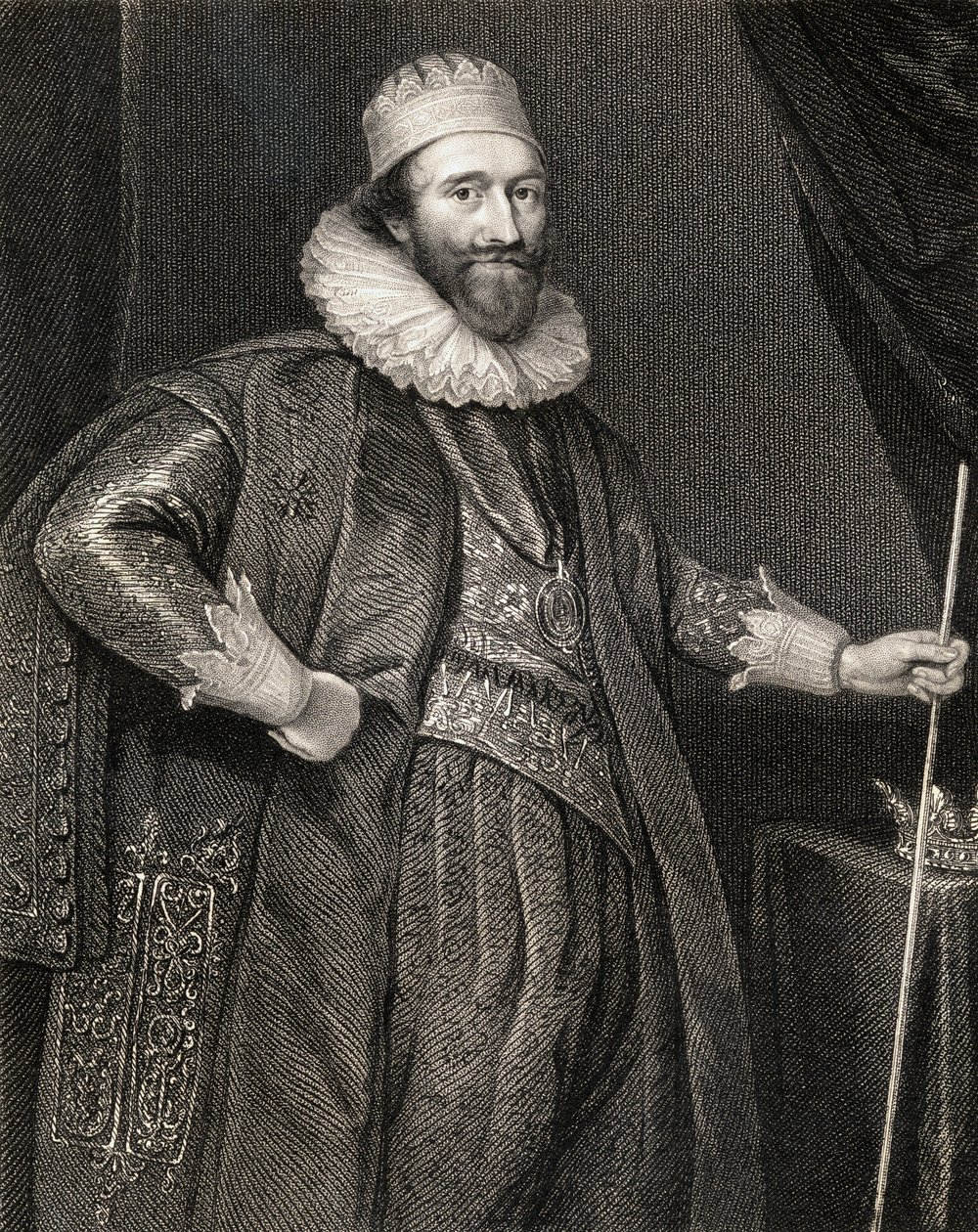 Stuart Lodowickin, Lennoxin 2. herttuan ja Richmondin 1. herttuan muotokuva Lodges British Portraitsista, 1823 tekijältä English School