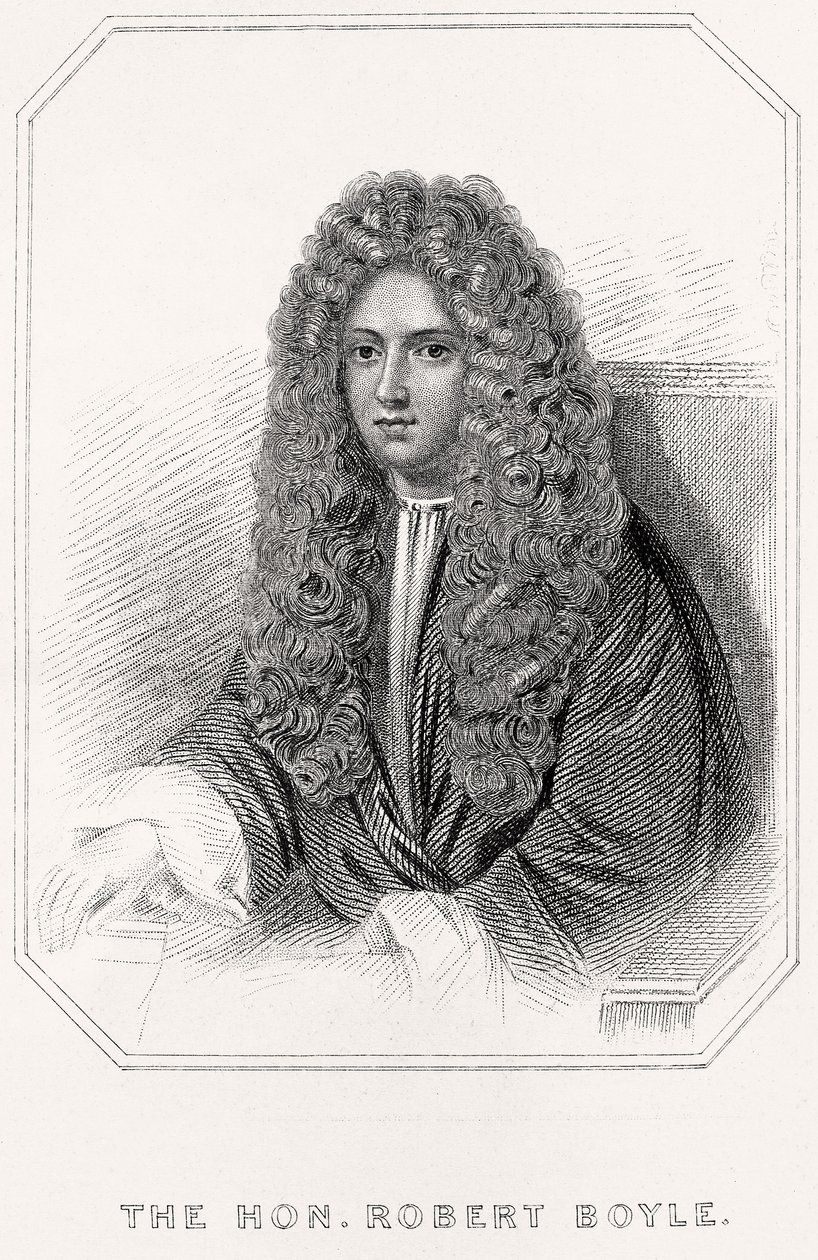 Muotokuva kunniakkaasta Robert Boylesta, 1835 tekijältä English School