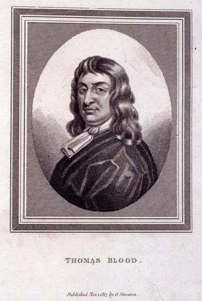 Muotokuva Thomas Bloodista (n. 1618-80), pub. kirjoittanut G. Smeeton tekijältä English School