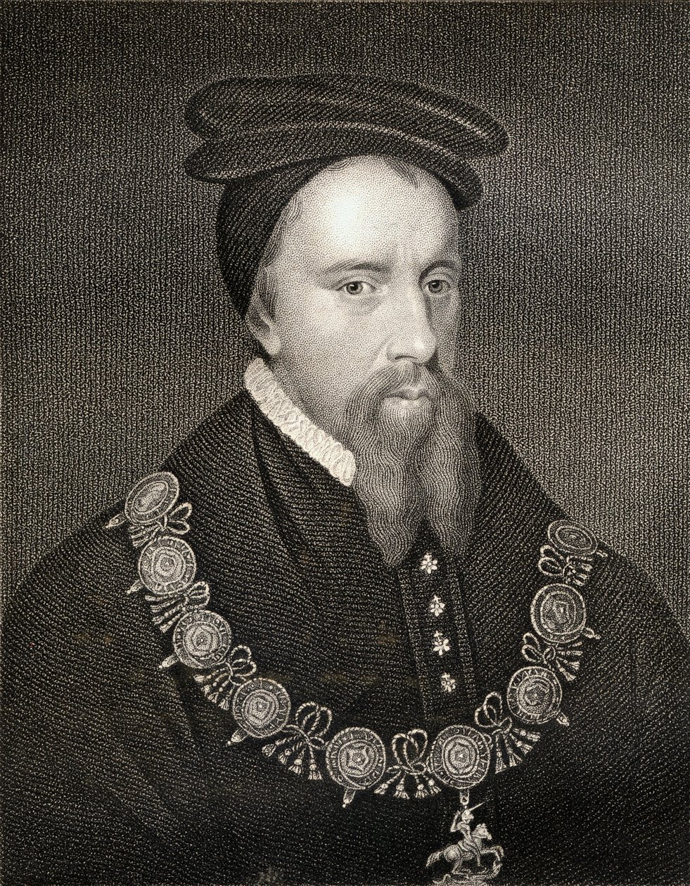 Thomas Stanleyn (1435-1504) muotokuva, Derbyn 1. Earl, Lodges British Portraits, 1823 tekijältä English School