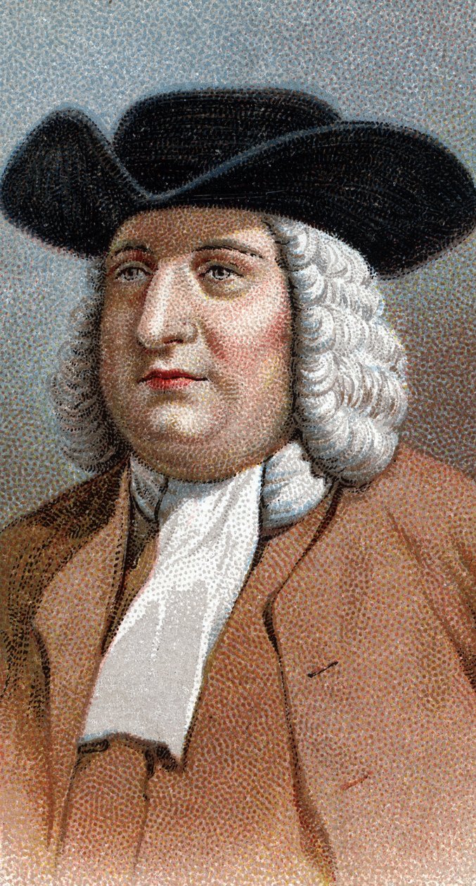 William (Guillaume) Pennin (1644-1718) muotokuva - Sarjasta "" Miesten johtajat"" - Kromolitografia - Englantilainen koulu, 1900-luku - tekijältä English School