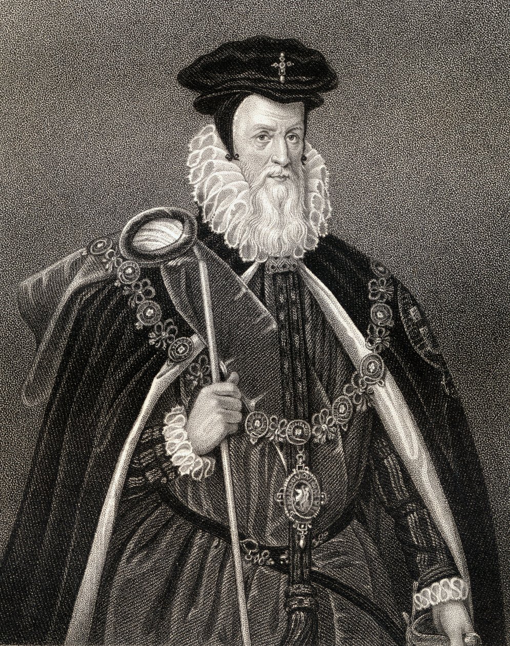 Muotokuva William Cecilistä (1520-98) Lord Burghley, "Lodge