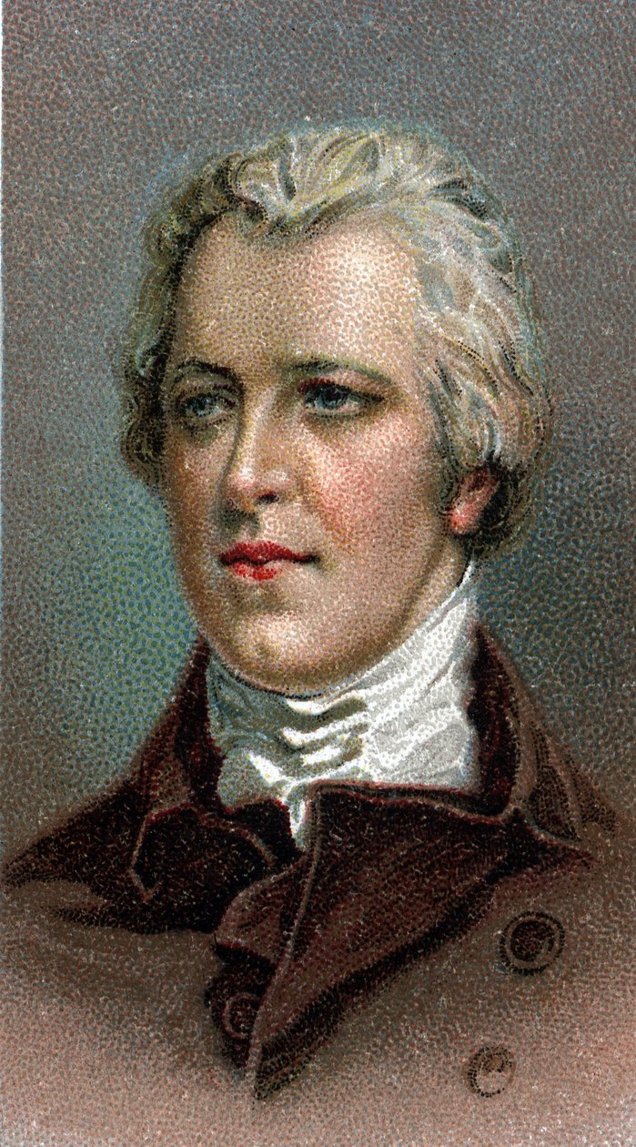 William Pitt nuoremman (1759-1806) muotokuva - William Pitt nuoremman (1759-1806) muotokuva - Sarjasta "" Miesten johtajat"" - Kromolitografia - Englantilainen koulu, 1900-luku - tekijältä English School