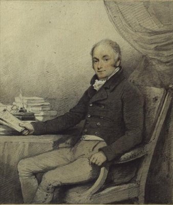 Muotokuva William Ralph Cartwrightista (1771-1847), kansanedustaja, Aynhoe Parkista, Northamptonshiresta (akvarelli ja kynä paperille) tekijältä English School