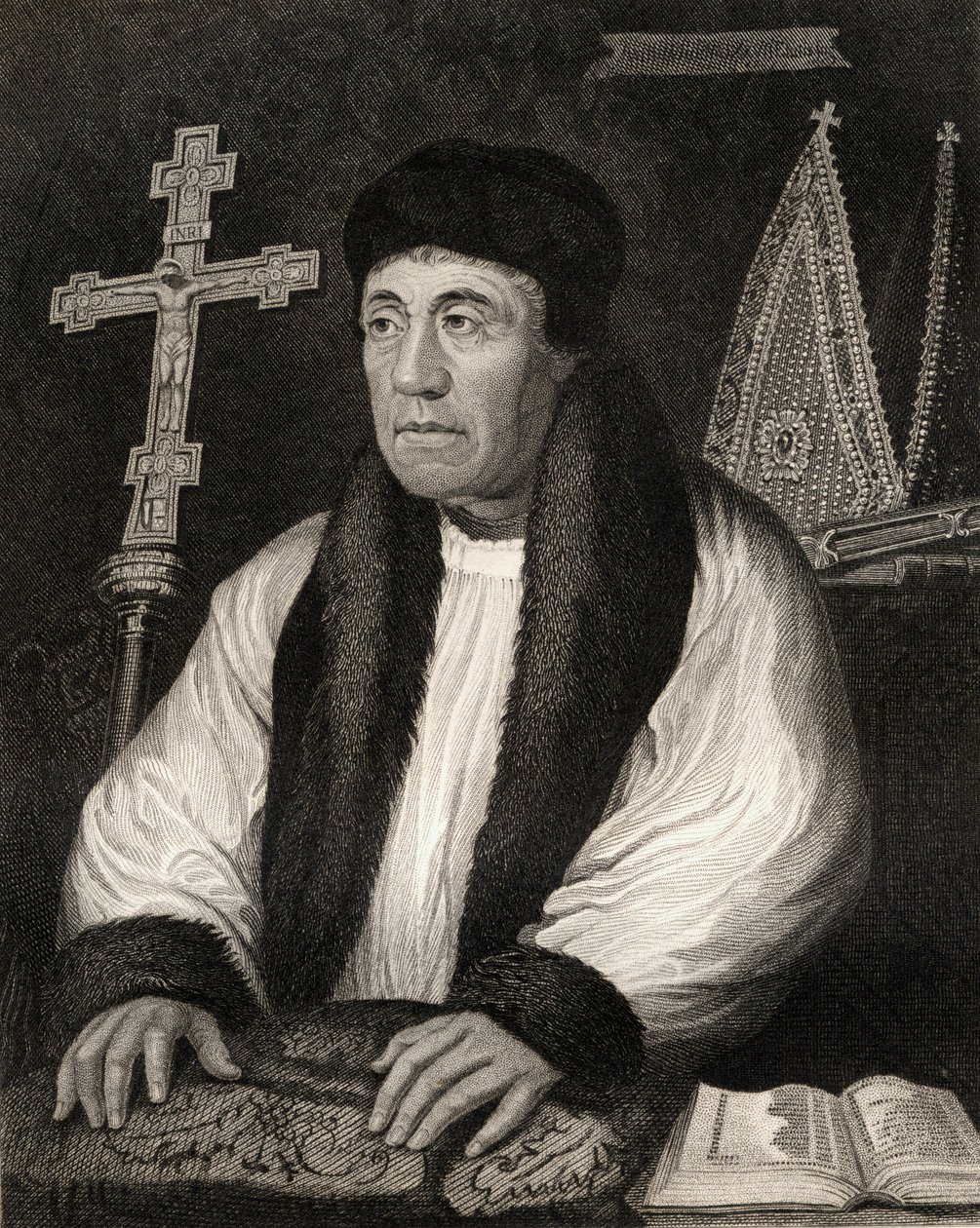 Muotokuva William Warhamista (1450-1532), Lodges British Portraitsilta, 1823 tekijältä English School