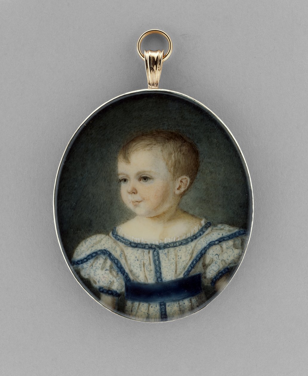 Pojan muotokuva, n. 1820-1830 (akvarelli norsunluulla, kullattu ja lasi) tekijältä English School