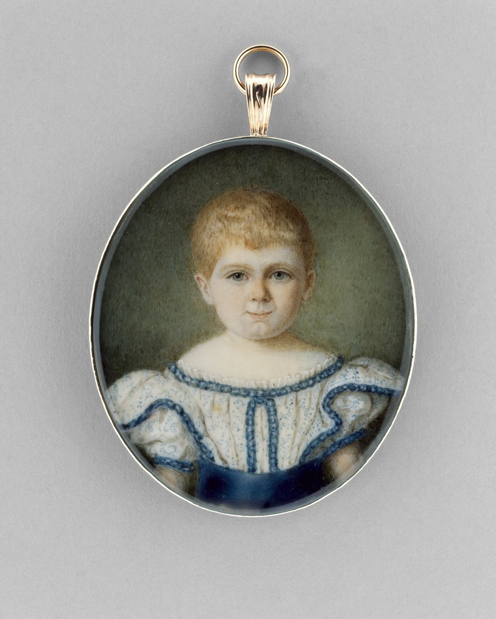 Pojan muotokuva, n. 1820-1830 (akvarelli norsunluulla, kullattu ja lasi) tekijältä English School
