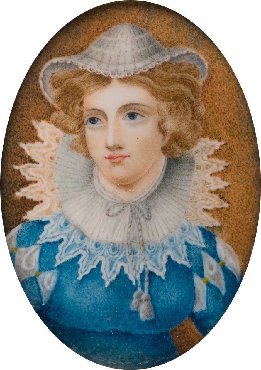 Muotokuva naisesta, jonka sanotaan olevan Skotlannin kuningatar Maria, n. 1800-1899 (öljy kankaalle) tekijältä English School