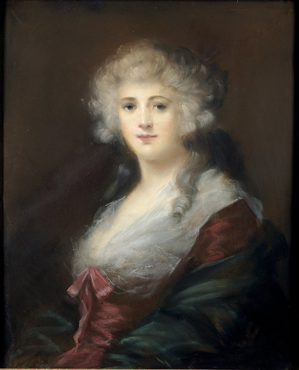 Naisen muotokuva, jonka uskotaan olevan Georgiana Spencer (1757-1806) Devonshiren herttuatar tekijältä English School