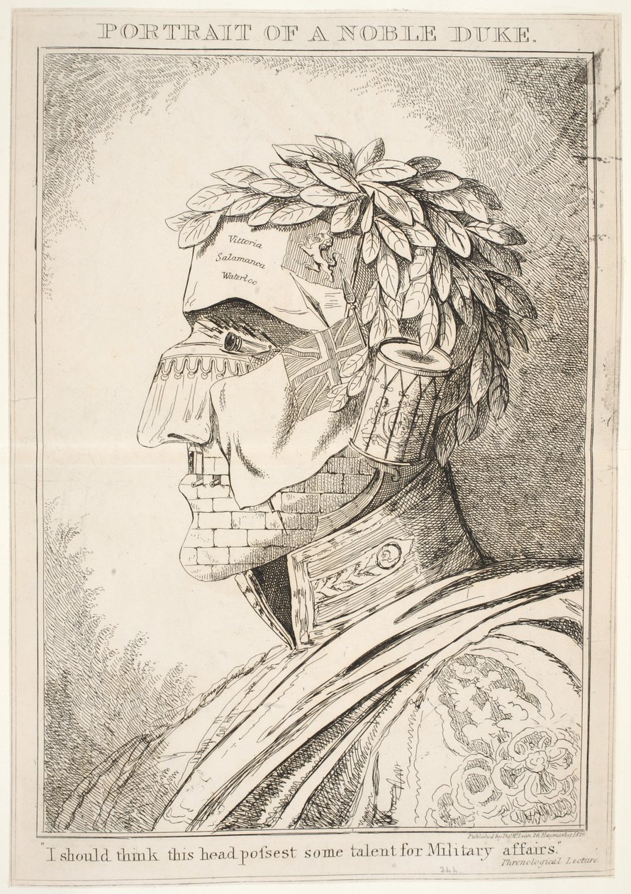 Jaloherttuan muotokuva, luulen, että tällä päällä on kykyjä sotilasasioihin, pubi Thos McLean, 1829 tekijältä English School