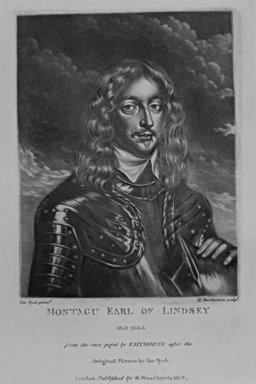 Muotokuva 2. Earl of Lindsaysta, Richard Earlomin ja Charles Turnerin kirjasta Characters Illustrious in British History, 1815 tekijältä English School