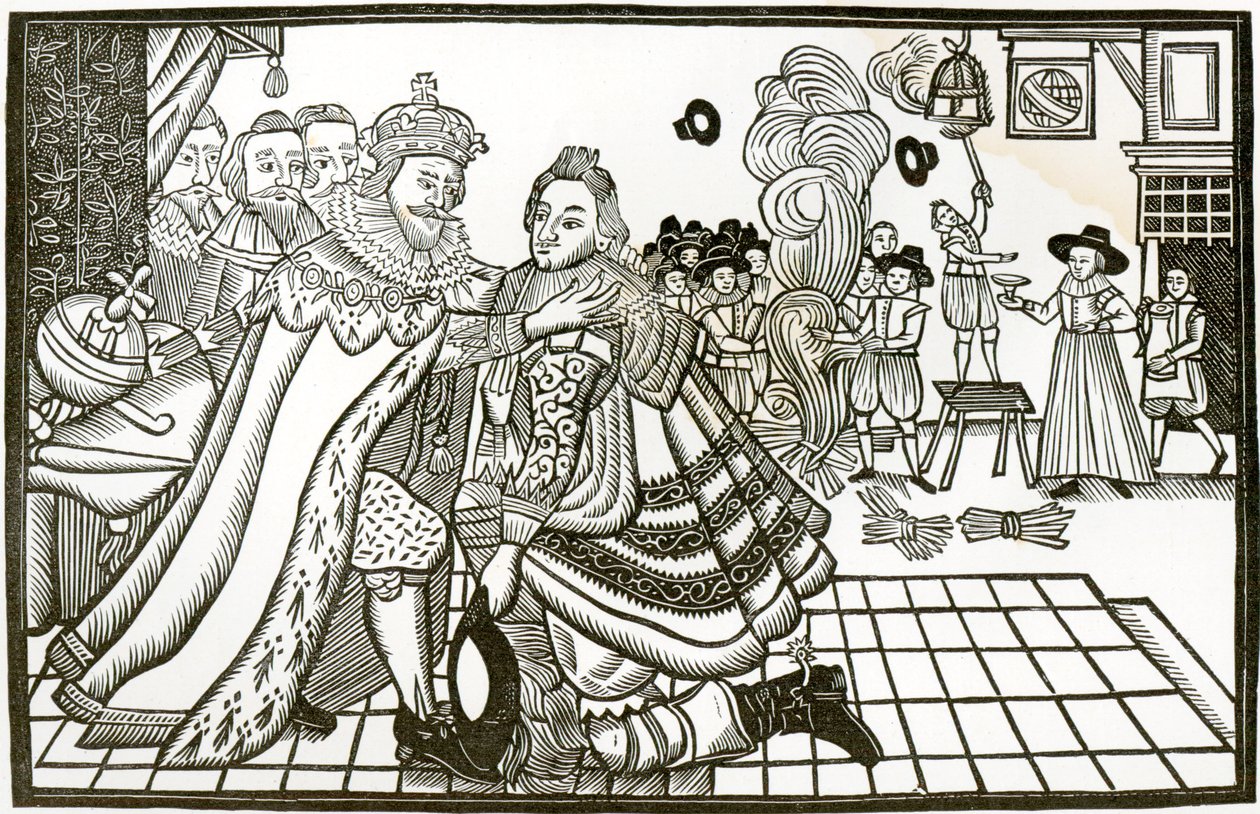Prinssi Charlesin tervetuloa kotiin Espanjasta, 1623 (litho) tekijältä English School