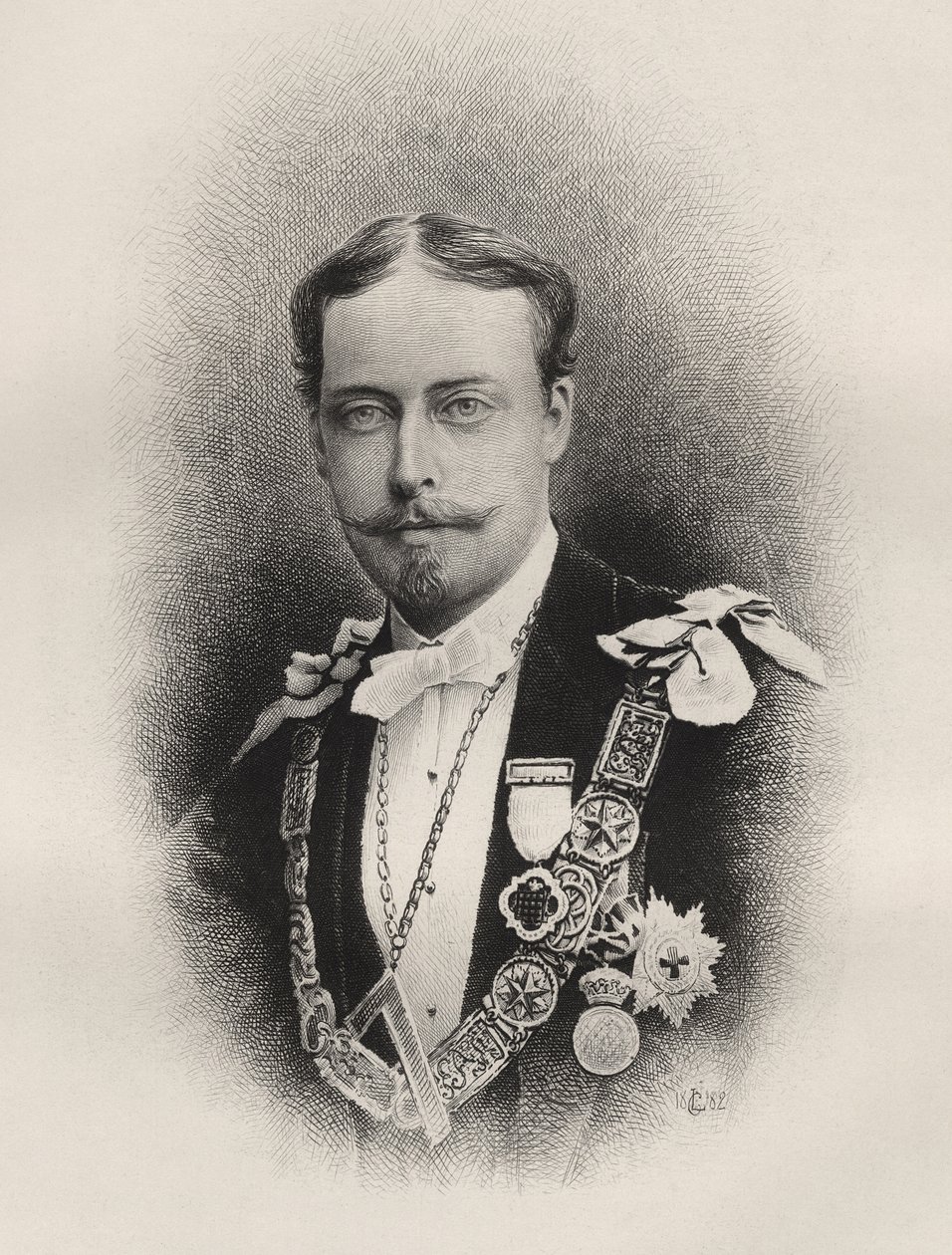 Prinssi Leopold, Albanyn herttua, julkaisusta "The History of Freemasonry, osa I", julkaisija Thomas C. Jack, Lontoo, 1883 tekijältä English School