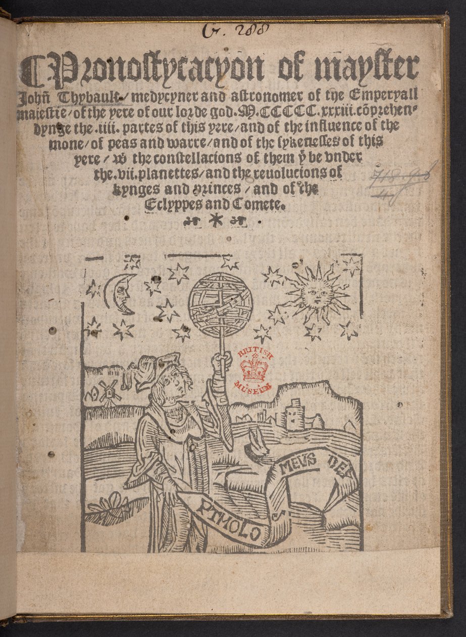 Pronostycacyon of mayster John Thybault - pormestari John Thybault tekijältä English School
