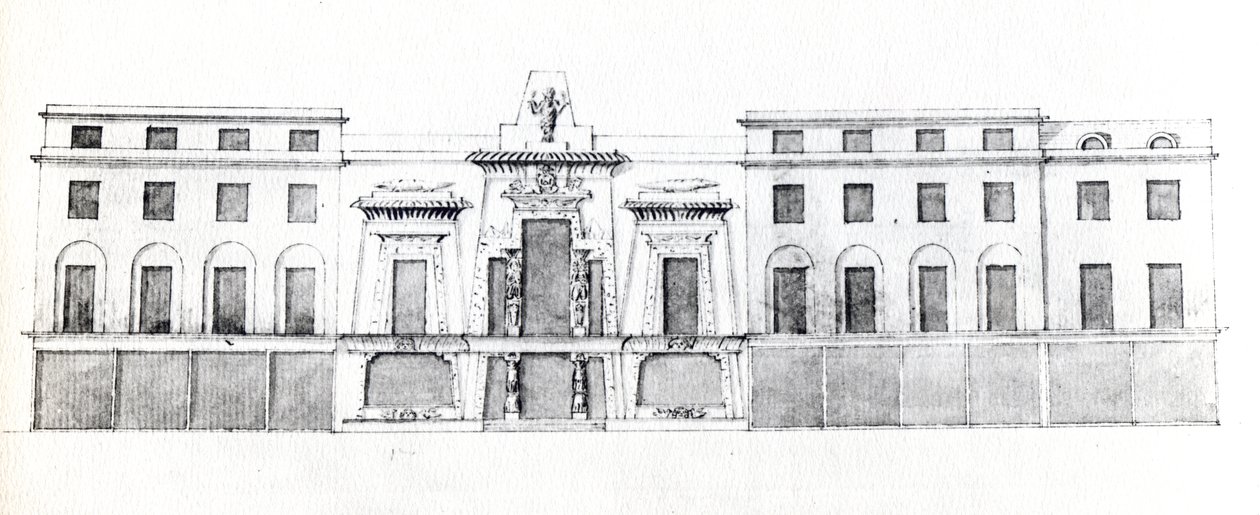 Ehdotus Egyptin Halliin, Picadillyyn, 1810 (muste paperille) tekijältä English School
