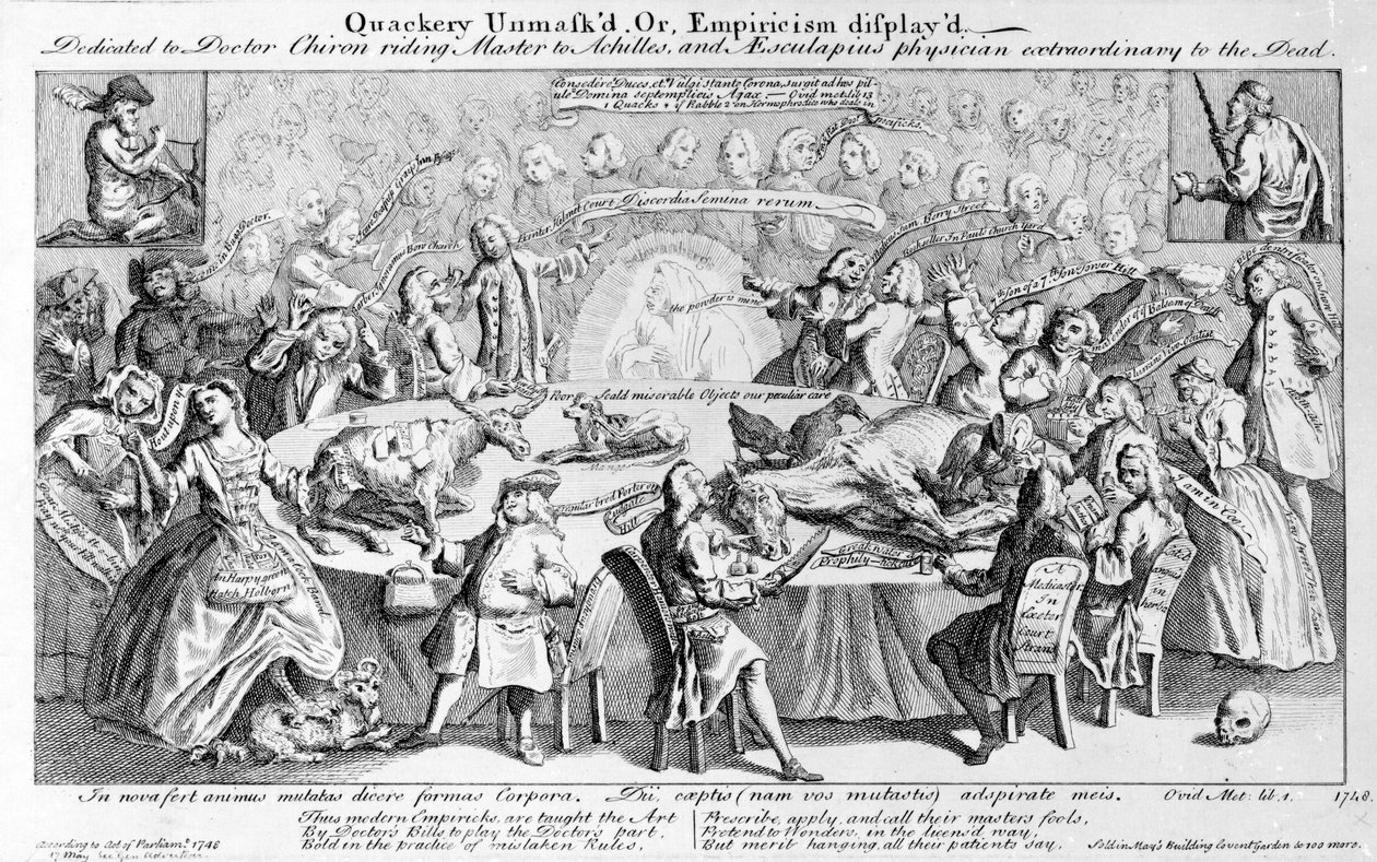 Naamioitunut naamiointi eli empirismi: Omistettu tohtori Chironille, Akhilleuksen ratsastusmestari ja Aesculapiukselle, kuolleiden erikoislääkärille, 1748 tekijältä English School