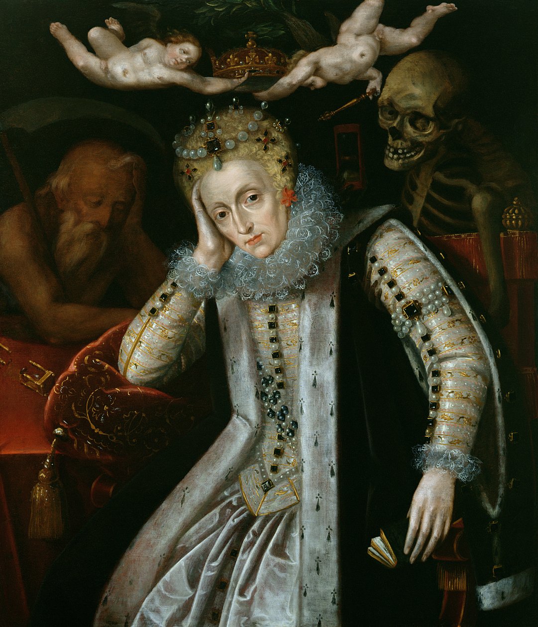 Kuningatar Elisabet I (1538-1603) vanhuudessa, noin 1610 tekijältä English School