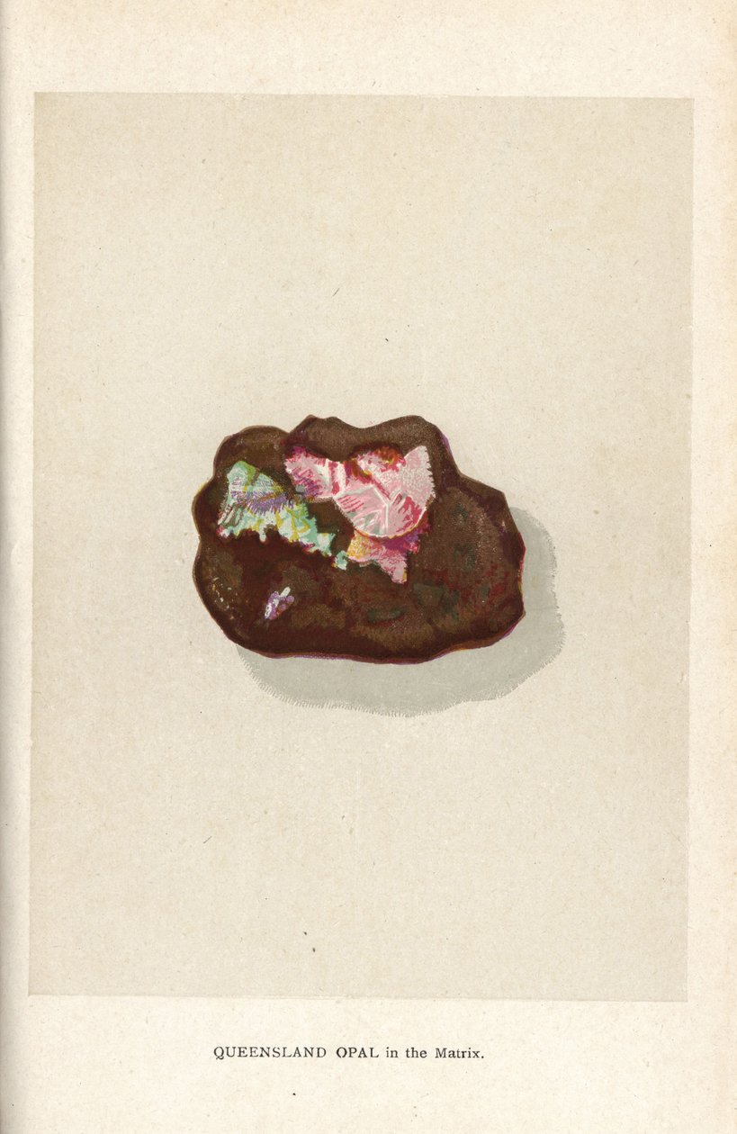 Queensland-opaali matriisissa, Edwin Streeterin "Precious Stones and Gems", Lontoo, George Bell & Sons tekijältä English School