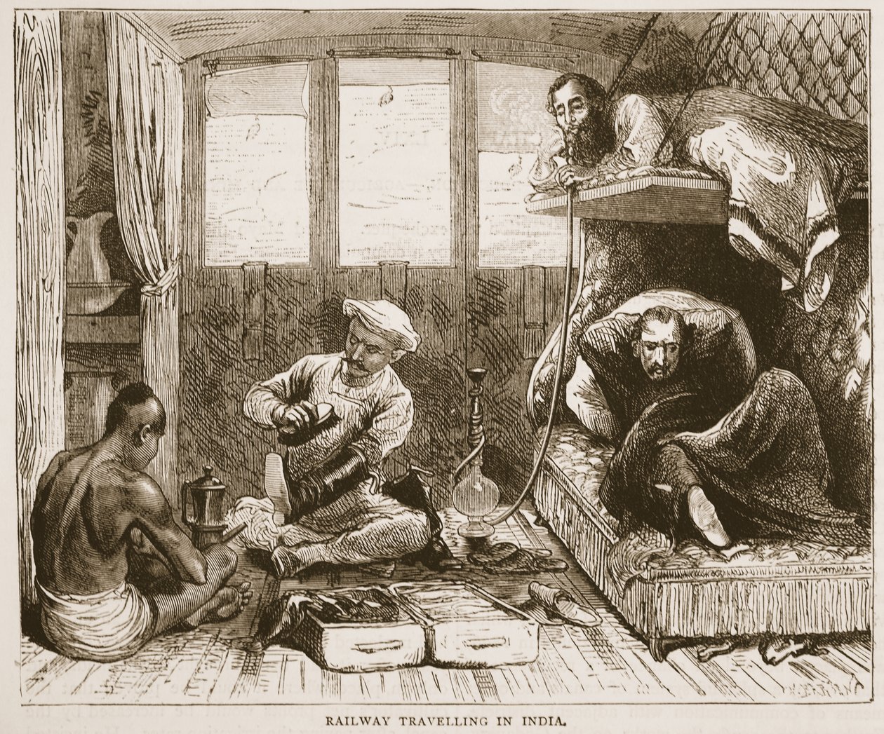 Junamatka Intiassa, kuvitus Cassells Illustrated History of Englandista tekijältä English School