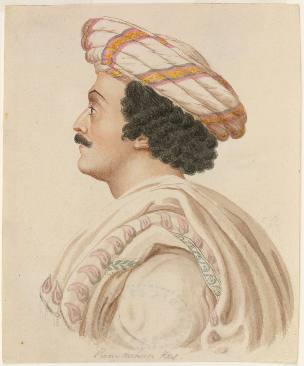 Raja Ram Mohan Roy (akvarelli paperille) tekijältä English School