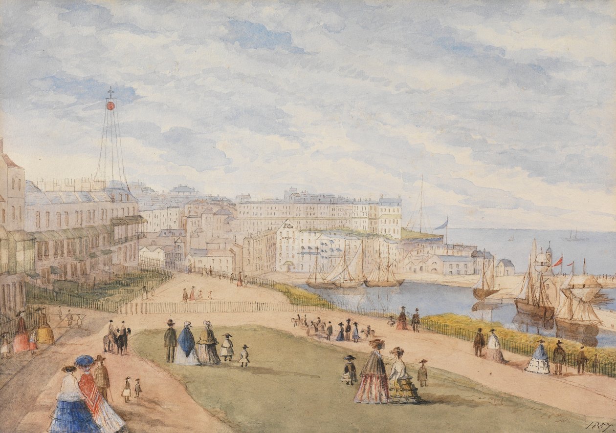 Ramsgate, West Cliff, 1857 (wc paperilla) tekijältä English School