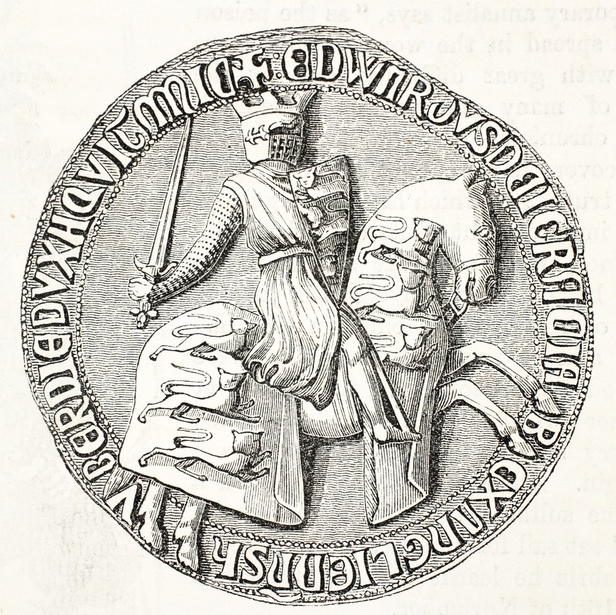 Edward I:n suuren sinetin kääntöpuoli tekijältä English School