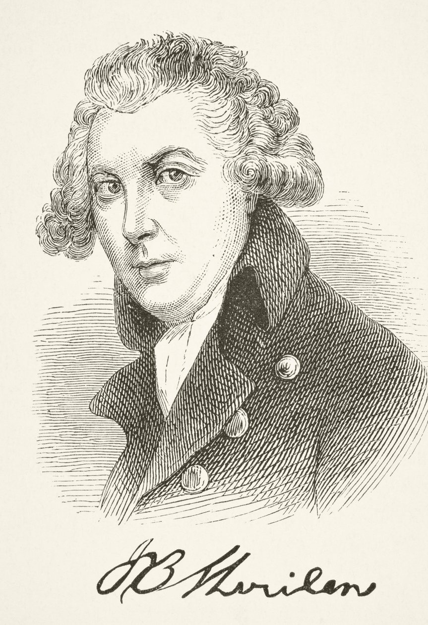 Richard Brinsley Sheridan, William Hickman Smith Aubreyn (1858-1916) julkaisusta The National and Domestic History of England, julkaisi Lontoossa noin 1890 tekijältä English School