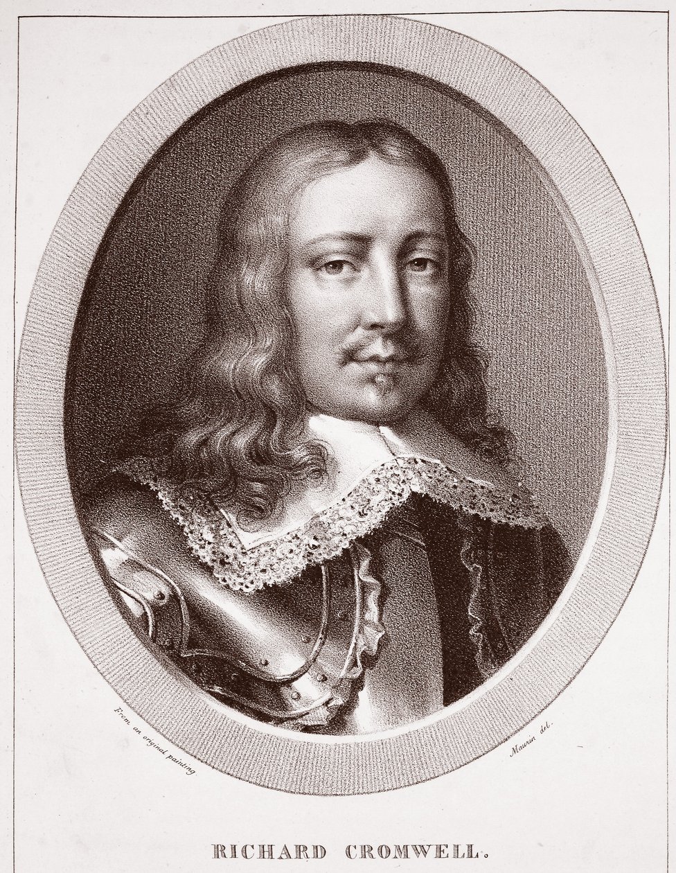 Richard Cromwell, Maurinin ansiota, kaiverrus de Langlume tekijältä English School