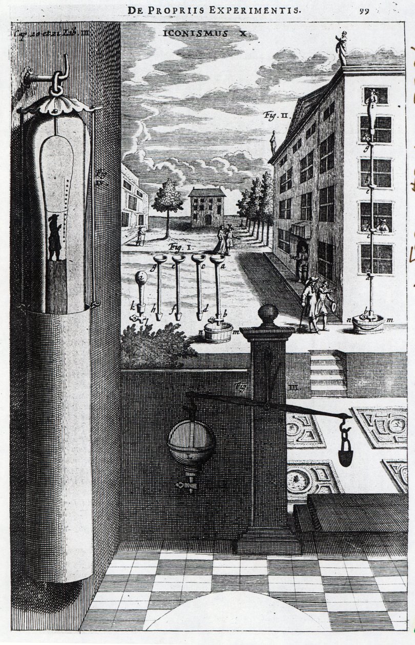 Robert Boyles suunnittelee ja ideoita tyhjiöpumpulle julkaistiin vuonna 1669 tekijältä English School