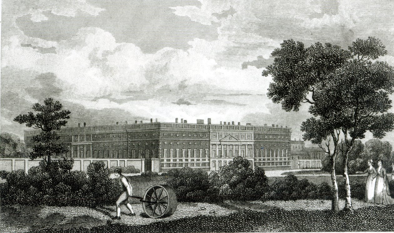 Rolling the Lawns Hampton Court Palacessa, 7. maaliskuuta 1807 tekijältä English School