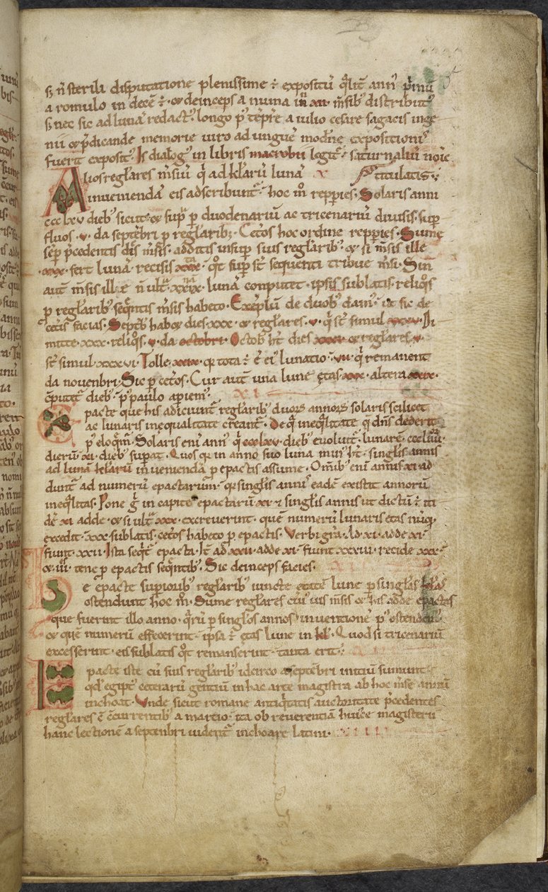 Royal 13. A.XI, f.5 Alku- ja reunapiirustukset, Computus, Helperic of Auxerre (vellum); tekijältä English School