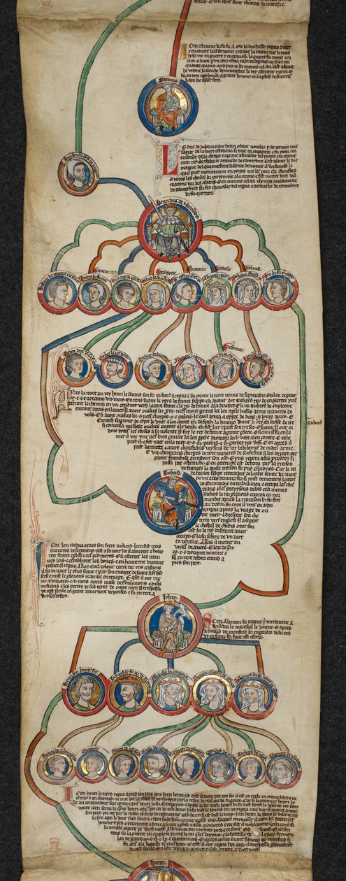 Royal 14 B. VI, Membrane 6, The Royal Genealogy from Steven to John, kuva 