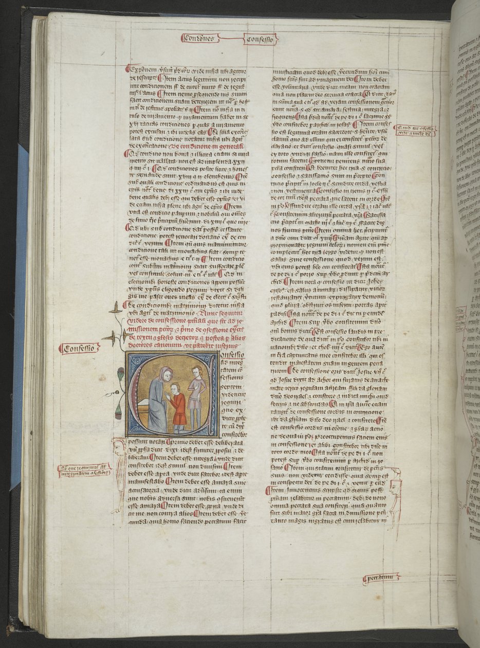 Royal 6 E 6 f. 354v Confession (Confession), James le Palmerin Omne Bonumista tekijältä English School