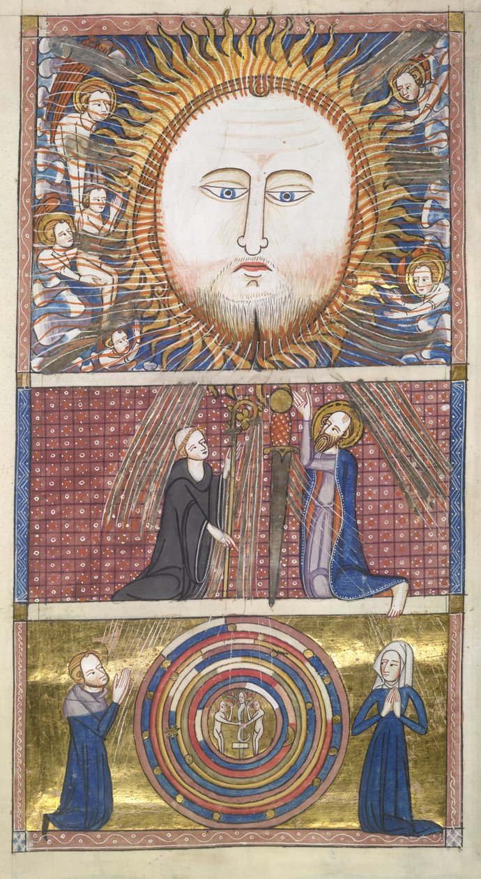 Royal 6 E. VI fol.16 Kristus aurinko houkuttelee sieluja James le Palmerin Ome Bonumista tekijältä English School