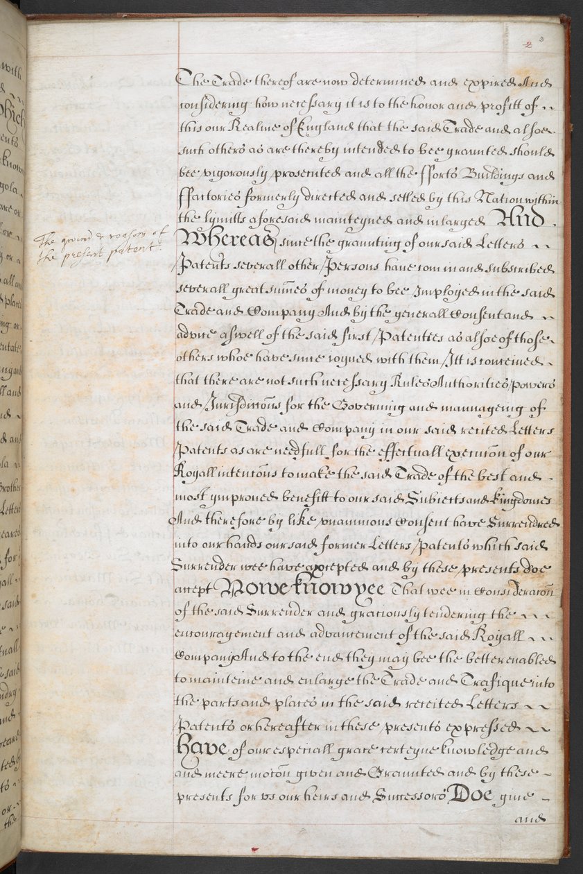 Royal Charter myönnetty Royal English Merchant Adventurers Companylle, joka harjoittaa kauppaa Afrikkaan tekijältä English School