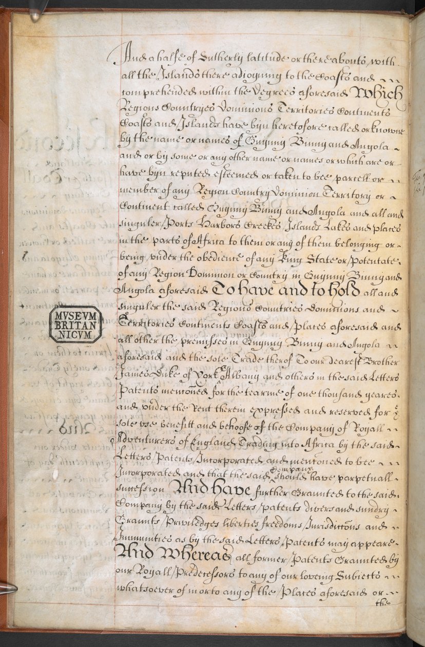 Kuninkaallinen peruskirja myönnetään kuninkaalliselle englantilaiselle Afrikkaan suuntautuvalle Royal English Merchant Adventurers Company -seikkailuseuralle tekijältä English School
