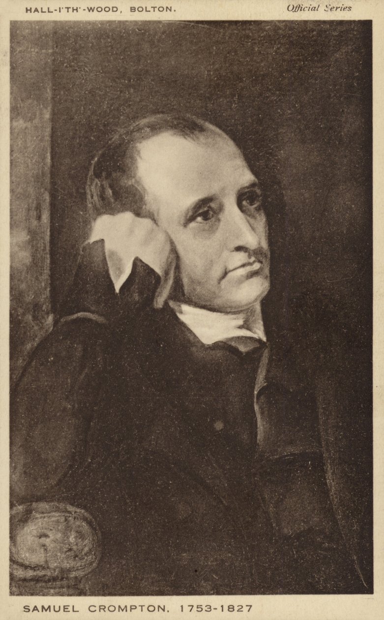 Samuel Crompton (1753-1827), englantilainen kehräämön keksijä (litografia). tekijältä English School