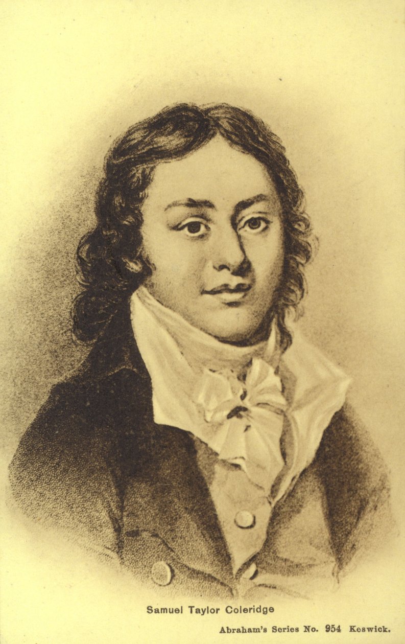 Samuel Taylor Coleridge (1772-1834), englantilainen runoilija (litografia) tekijältä English School