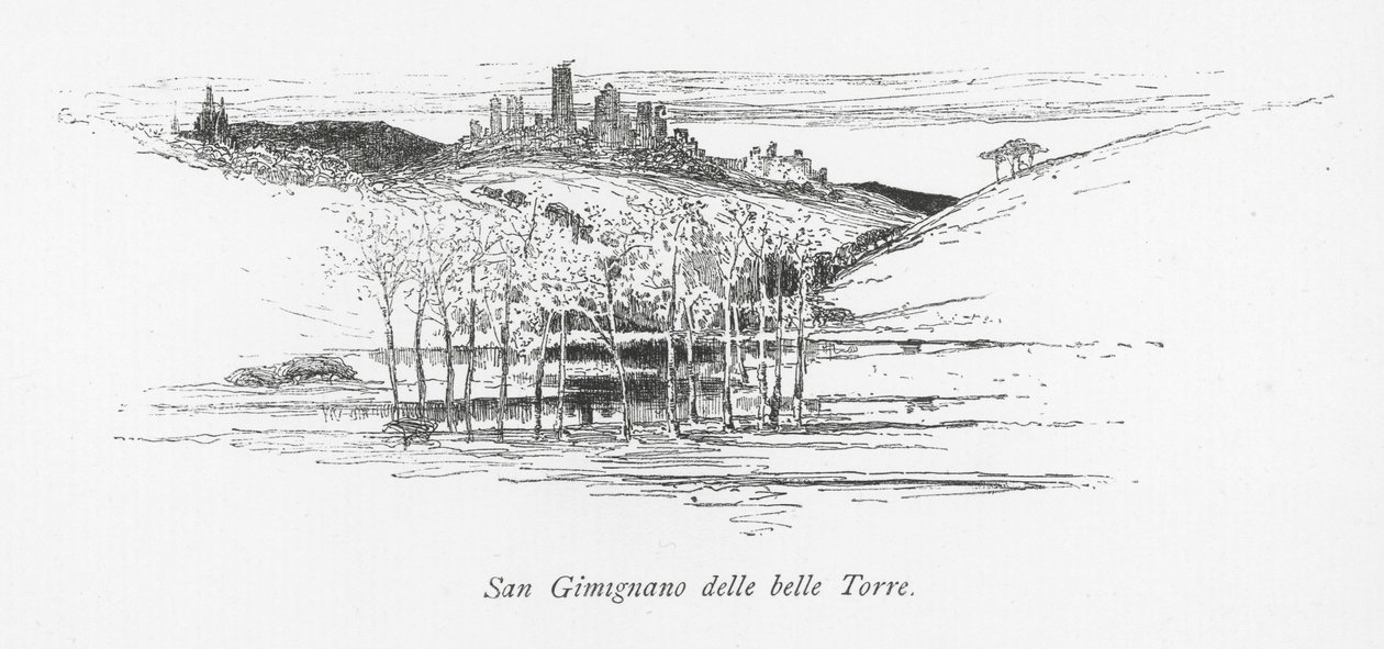 San Gimignano delle belle Torre (litografia) tekijältä English School