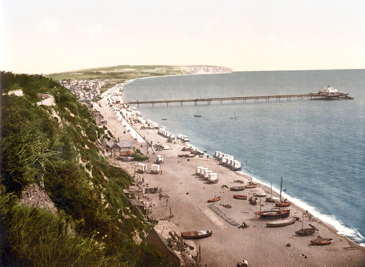 Sandown Bay, Isle of Wight (käsin värjätty valokuva) tekijältä English School