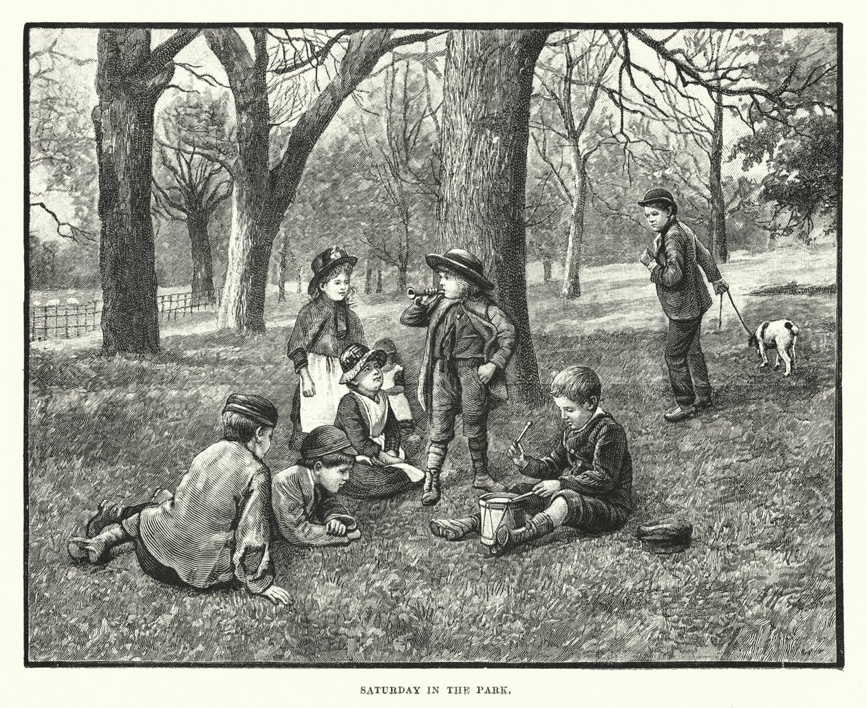 Lauantai puistossa (kaiverrus) tekijältä English School