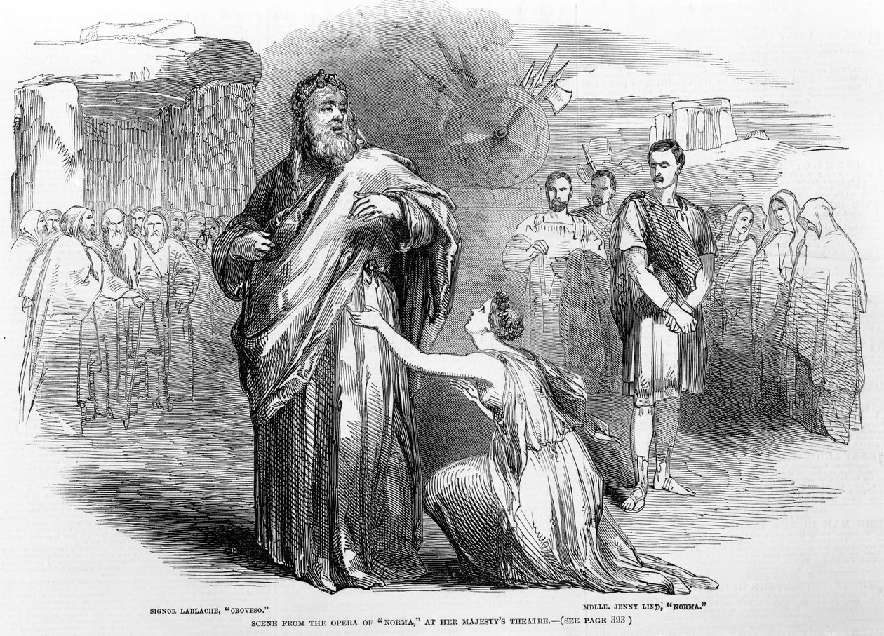 Kohtaus Opera Normasta Her Majestys -teatterissa Lontoossa, 1847 tekijältä English School