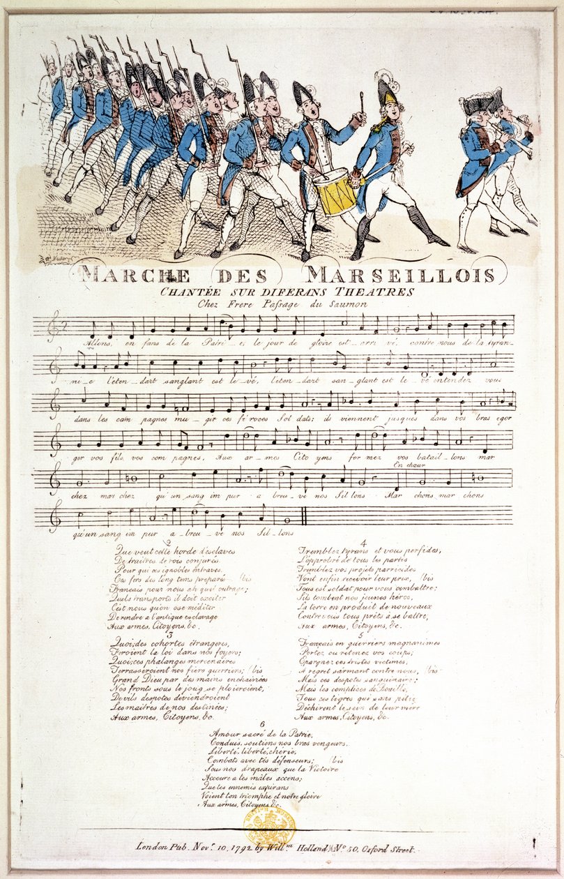 Arkki "La Marseillaise", säveltäjä Rouget de l