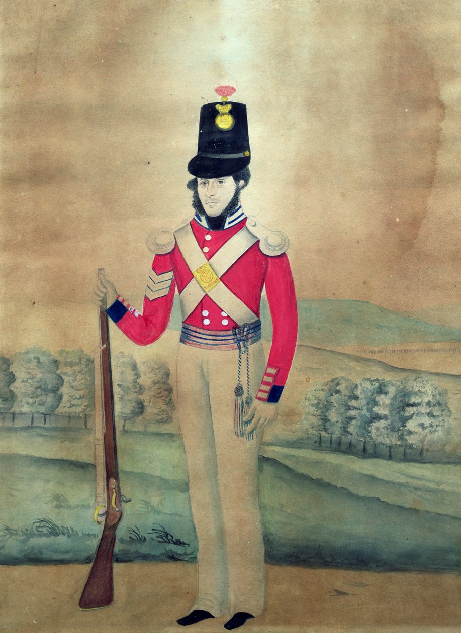 Kersantti, Britannian armeija, n. 1815 (wc paperilla) tekijältä English School